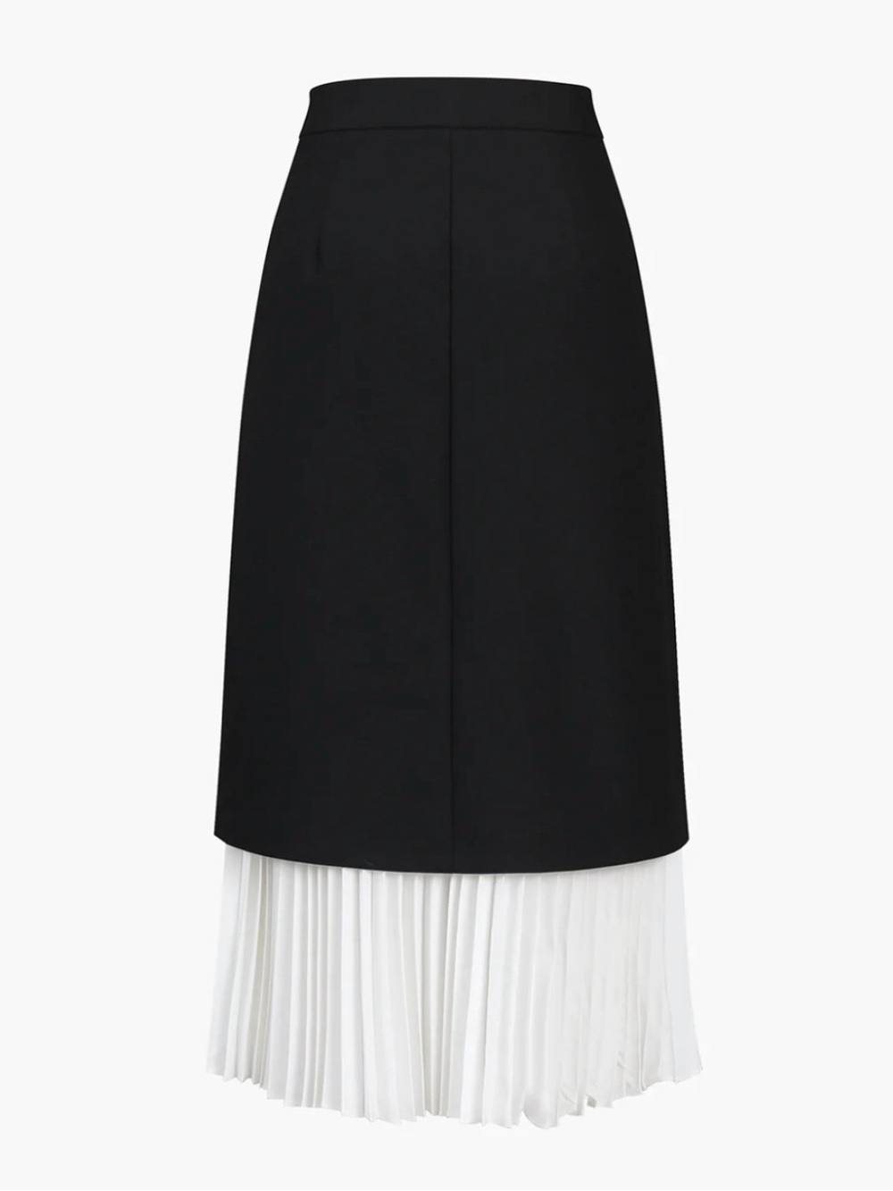 Commence Two Tone Pleated Long Black White Layered Skirt Size XL - Picture 3 of 10